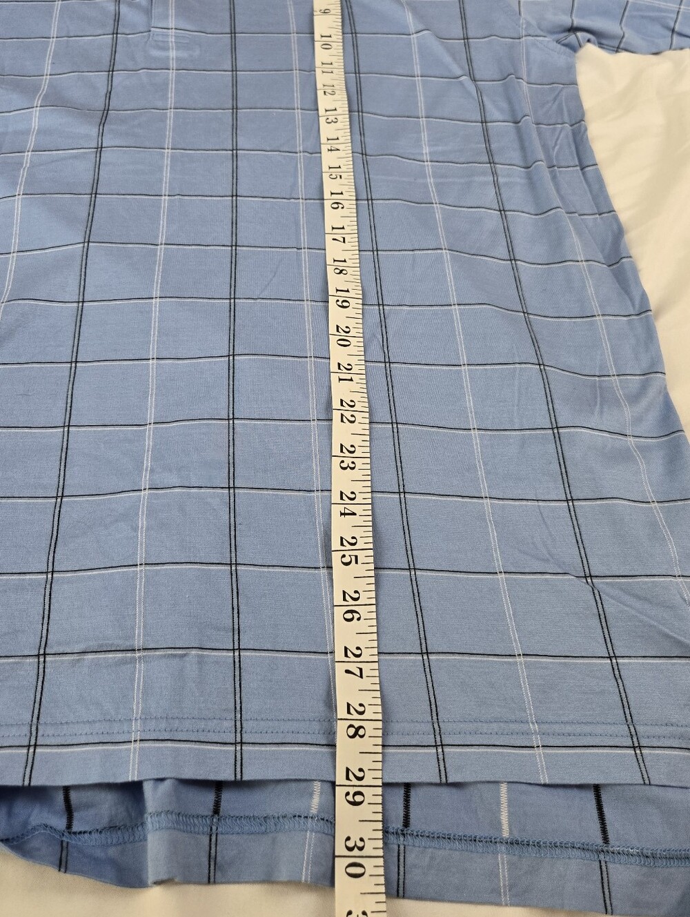 Peter Millar Men's Large Blue Plaid Golf Polo 100% Cotton Short Sleeve - Picture 8 of 9